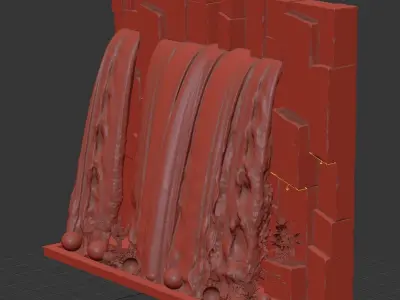 waterfall fountains corona 3D model