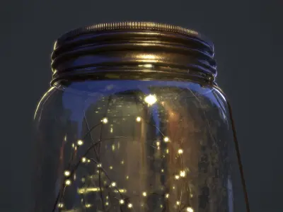 Mason Jar LED Lantern Low-poly 3D model