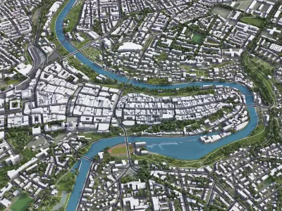 Bern - City 3D Model Low-poly 3D model