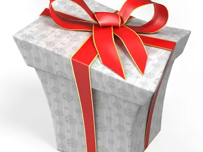 Cartoon style gift box 3D model