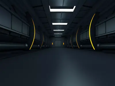 Sci fi Corridor 3D model 21