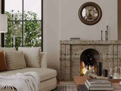villa living room 3D model