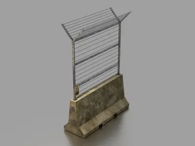 Concrete barrier  Low-poly 3D model