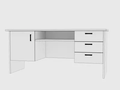 Wooden desk Free 3D model
