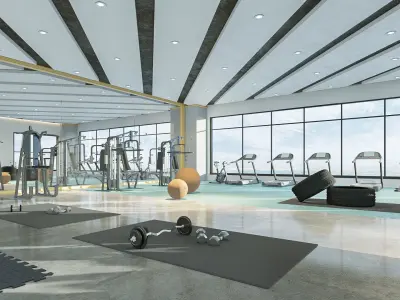 collection set of gyms and fitness centers 3D Model Pack