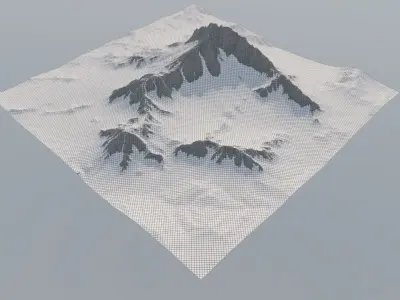 Snowy Mountain Low-poly 3D model