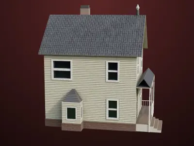 Vintage House01 All PBR Unity UE Textures Included Low-poly 3D model