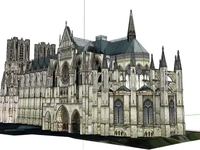 Architecture-Religion-God-Culture-Temple-028 cathedral with s... 3D model