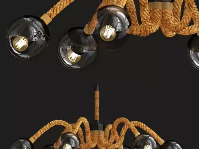 Industrial chandelier with balls hanging from it 3D model