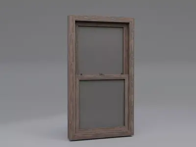 Wooden Old Window Sample Free low-poly 3D model