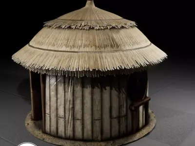 Straw Hut Low-poly 3D model