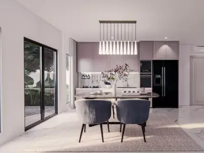 Beautiful Kitchen and Dinning  3D print model