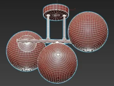 lovisa-3051-303-b0053034 three light ceiling fixture with thr... 3D model
