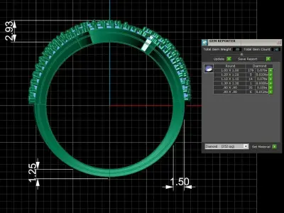 Diamond Ring for Women 3D print model 28