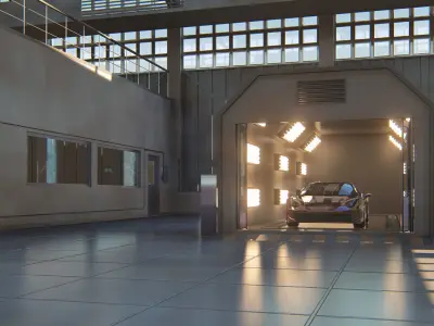 Warehouse industrial building 3D model
