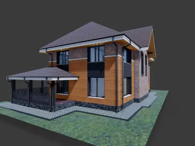 P0025 Residential House Cottage Alex 3d model 3D model