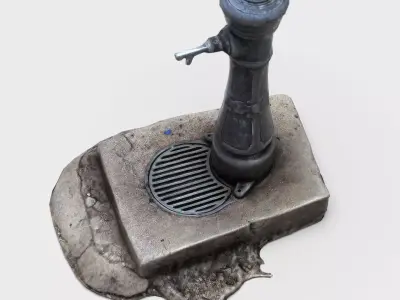  Classic Street Water Fountain 3D Model Low-poly 3D model