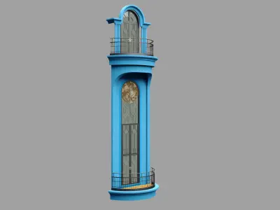 Classic Door  Windows Set 3D model