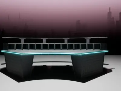 Futuristic gaming table Low-poly 3D model