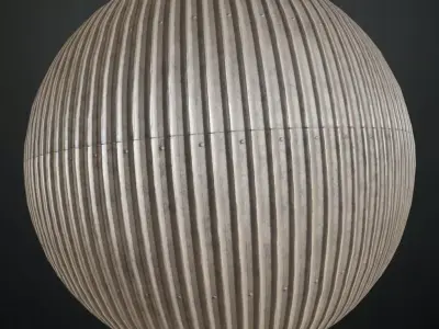 Silver Metal Corrugated PBR Seamless Texture