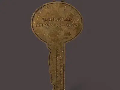 Medieval Copper Key Low-poly 3D model