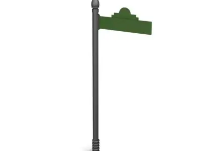 Green Road Sign 3D model