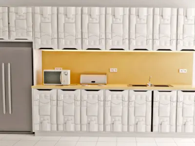 Modular sci fi kitchen 3D model