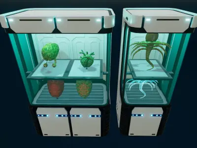 Sci Fi Laboratory Props Low-poly 3D model