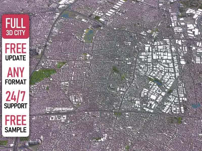 Jakarta Timur - 3D City Model Low-poly 3D model