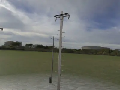 Wooden Electricity Pole with Ladder - Object 031 Low-poly 3D model