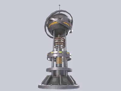 Nuclear reactor Low-poly 3D model 2