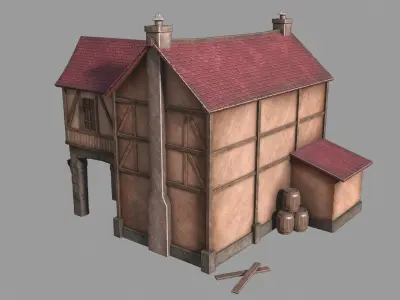 Medieval inn Low-poly 3D model purchase