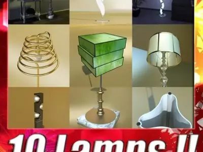 10 Modern Floor Lamps 3D model