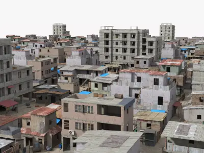 26 Slum Collection Low-poly 3D model