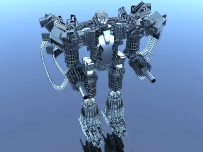Robot Cyborg SciFI Game Character 3D model
