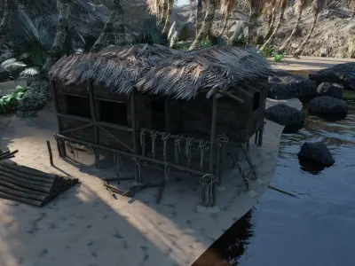 Tropical Island Scene 3D model