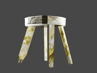 Sofa in Chinese script shape and chair Low-poly 3D model