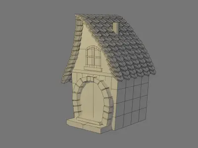 Lowpoly Snow Fairy House Free low-poly 3D model