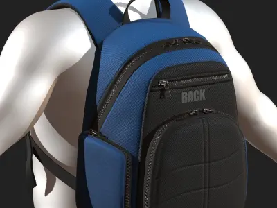 Backpack Camping bag baggage pockets product  Low-poly 3D model purchase