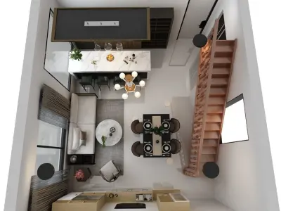 Small house design Low-poly 3D model