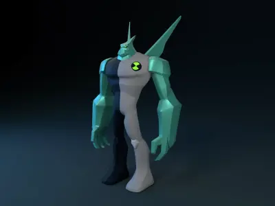  Low Poly Ben 10 diamondhead Model  3D model