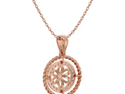 Light Minimalist Diamond Pendant Necklace 3D print model