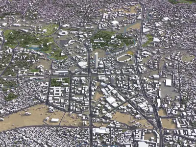 Addid Ababa - 3D City Model Low-poly 3D model