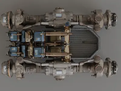 Dystopian Sci-Fi Junkyard Speeder 3D model