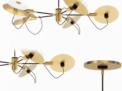 MILES pendant light with four circular discs 3D model