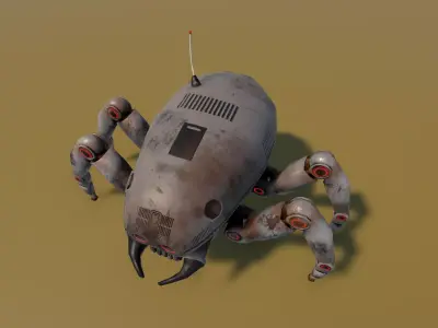 Old robot spy Low-poly 3D model