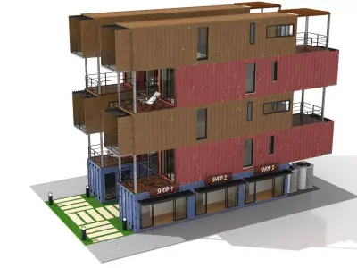 Container Residential Apartment Building  3D model