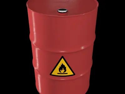 Clean Red Barrel Low-poly 3D model