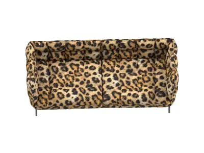 Leopard Print Modern Tufted Sofa  Low-poly 3D model