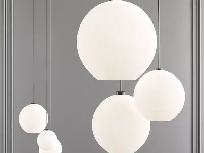 Sculptural Glass 3-Light Globe Low-poly 3D model
